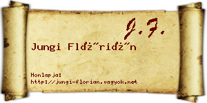 Jungi Flórián névjegykártya